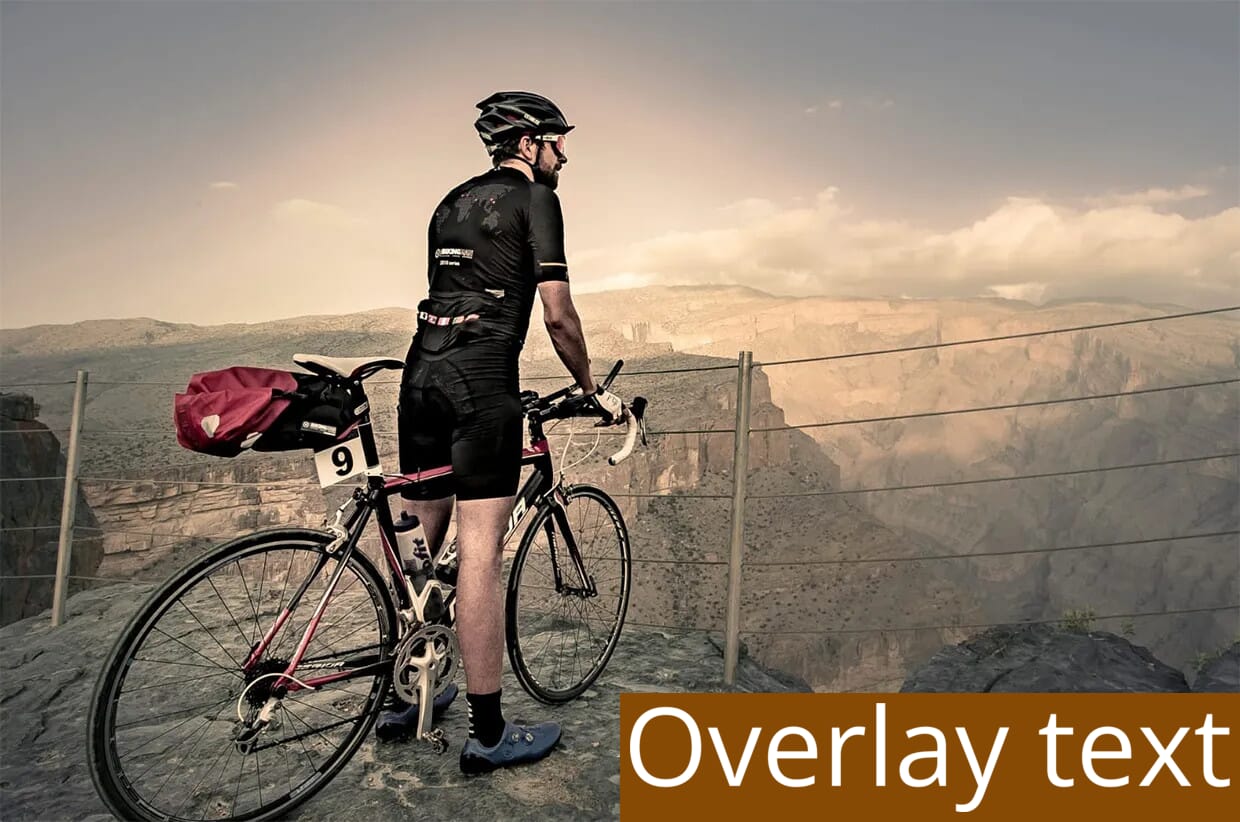 Text overlay with solid colored background